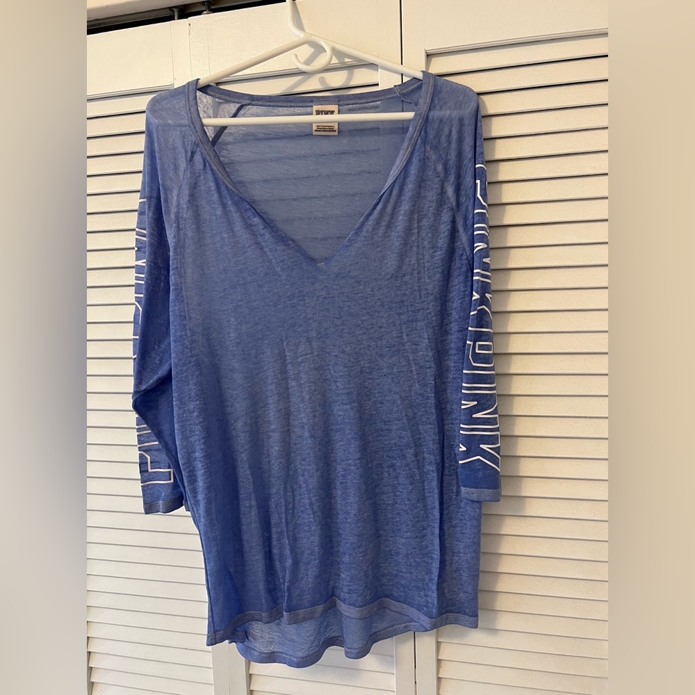 Pink Aqua Blue Sleeping Long-Sleeve Shirt